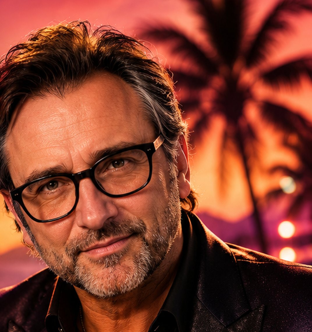 Portrait von Robbie Everheart mit Brille im Abendlicht